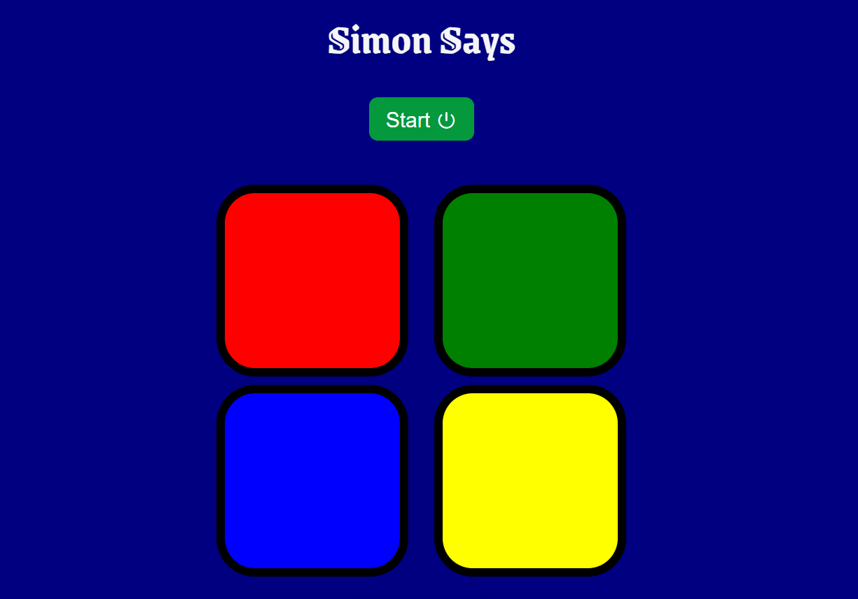 Preview of Simon Says game interface